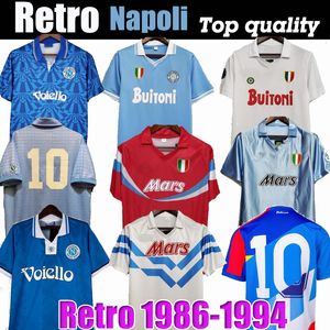 1987 1988 Jerseys de football rétro 87 88 Coppa Italia SSC Naples Maradona 10 Calcio Napoli Kits Classic Vintage Neapolitan Footba