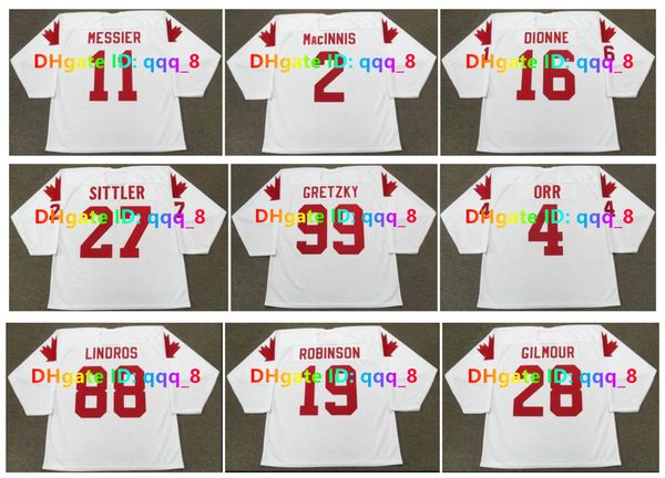 1987 Equipo Canadá Jersey de retroceso MARK MESSIER Lemieux Wayne Gretzky BOBBY ORR DARRYL SITTLER AL INNIS ERIC LINDROS DOUG GILMOUR Y MARCEL DIONNE Tamaño S-4XL