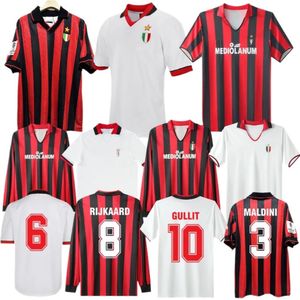 1988 1989 Gullit Rijkaard camisetas de fútbol retro van Basten Rijkaard 990 1993 1994 Baresi Milan Maldini local visitante ac camisetas de fútbol clásicas vintage