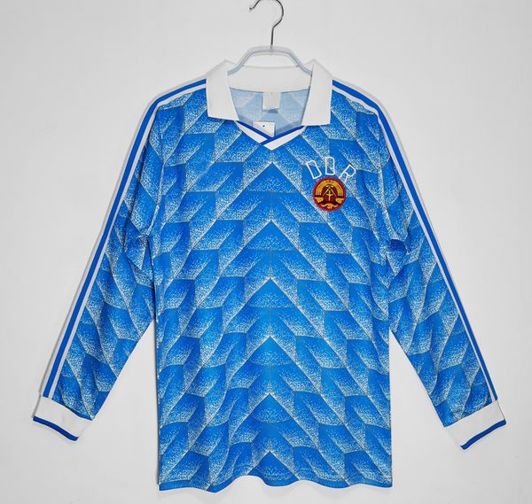 1988 1990 DDR Oberliga maillot de football rétro 88 90 EAST gerMan Stubner Kirsten Sammer Andreas Thom Thomas Doll chemise à manches longues de football vintage classique