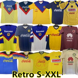 1988 89 Club America Retro Soccer Jerseys 2000 01 04 05 06 LIGA MX 13 16 17 Chemises de football 1993 94 95 98 99 S.CABANAS ZAMORANO BRANDAO CHUCHO Hommes Uniformes