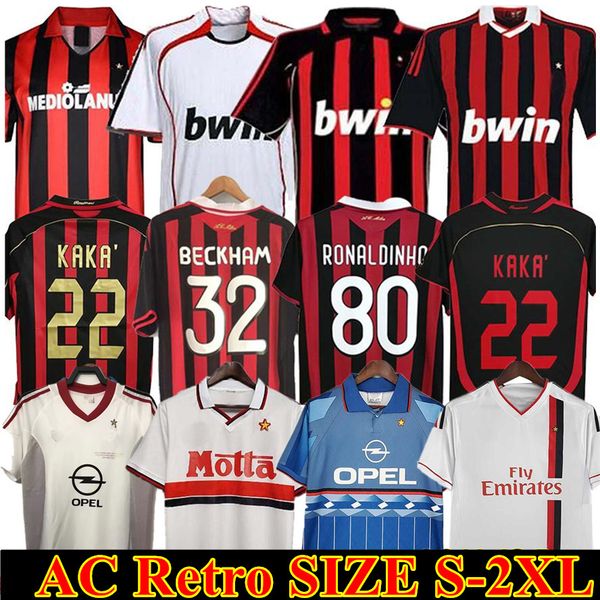 1988 ac Retro Soccer Jerseys 1990 2000 2006 07 09 10 12 14 MILAN camiseta de fútbol Gullit 1996 1997 Van Basten KAKA Inzaghi RONALDINHO Vintage Classics jerseys