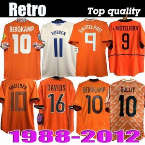 1988 Pays-Bas Jerseys de football rétro Van Basten Sneijder 1984 1984 1997 1998 1994 2002 Bergkamp 96 97 98 02 Gullit Rijkaard Davids Shirt Football Kid Kit Kit Seedorf