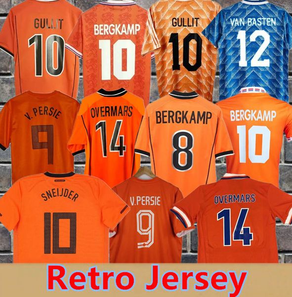 1988 Maillots de football rétro Van Basten 1997 1998 1994 BERGKAMP 96 97 98 Gullit Rijkaard Davids Maillot de football Kit enfants Seedorf Kluivert CRUYFF Sneijder Pays-Bas