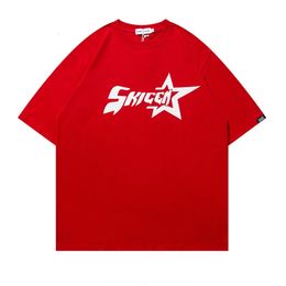 1988 Streetwear américain pari étoile imprimé T-shirt Harajuku rétro rouge hommes Y2K haut décontracté avec bas pour vêtements pour hommes 230711