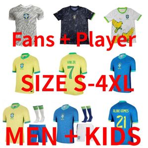 2024 BRASIL SOCUCER JERSEYS 24 25 Player Versie Vrouw Endrick Camiseta de futbol Richarlison Casemiro voetbalhirt Maillots Marquinhos Vini Jr Men Kids Neymar Jr Jr Jr