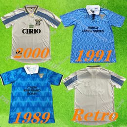 1989 1991 1999 2000 2001 Retro Lazio Soccer Jersey Nedved Nesta Mancini Gascoigne Salas Vintage Football Shirt S2XL 223G