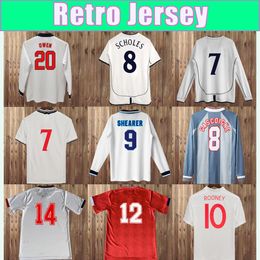 1989 2012 Shearer Mens Retro Soccer Jerseys Owen Southgate Sheringham Scholes Gerrard Rooney Gascoigne Camisetas de fútbol