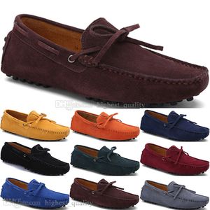 199 New Fashion mens Casual Chaussures en cuir style britannique printemps Couple véritable Peas Scrub men Drive Paresseux couvre-chaussures extérieur confortable respirant noir jaune