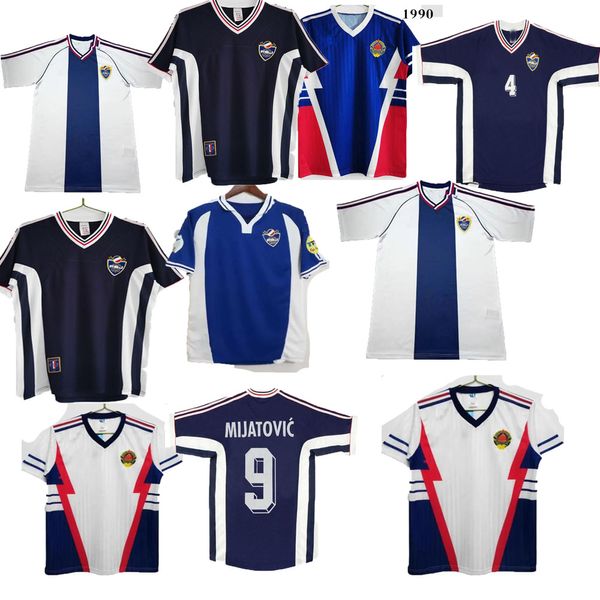 1990 1991 1992 Yugoslavia camisetas de fútbol retro MILOSEVIC STOJKOVIC 90 91 92 98 00 Camisetas de fútbol vintage Hogar lejos Uniformes Clásico