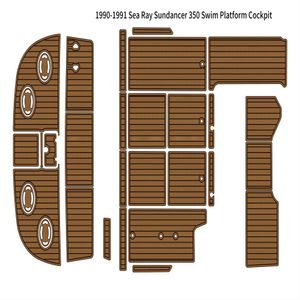 1990-1991 Sea Ray Sundancer 350 Swim Platform Cockpit Pad Boat EVA Plancher en teck