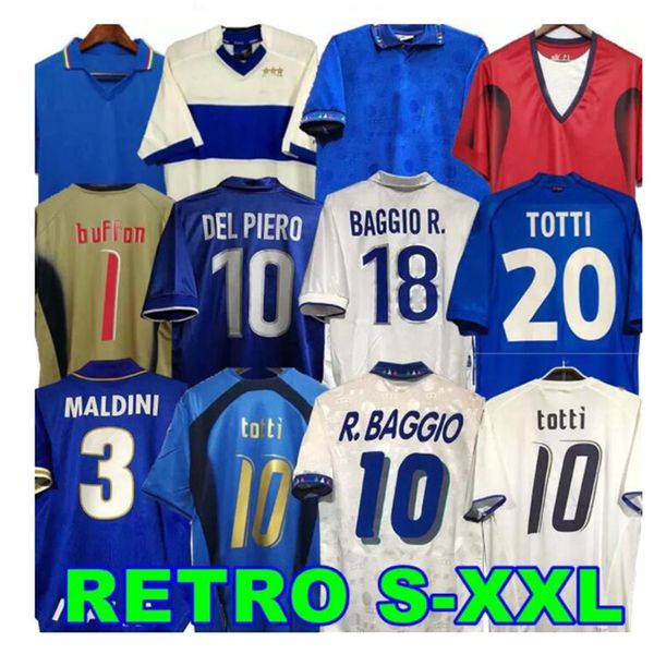 1998 1982 Rétro 1990 1996 1994 2000 MAILLOT DE FOOTBALL Maldini Baggio ROSSI Schillaci Totti Del Piero 2006 Pirlo Inzaghi Cannavaro Materazzi Nesta