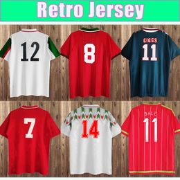 1990 1994 Pays de Galles Retro Mens Soccer Jerseys GIGGS SAUNDERS WILSON SPEED Accueil Rouge Blanc Vert 3ème Maillot de Football Uniformes à Manches Courtes