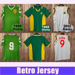 1990 1998 Cameroun Retro Mens Soccer Jersey WOME MBOMA ETO O Home 2002 Maillot de football à manches courtes Uniformes