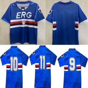 1990 991 SAMPDORIA MANCINI Jerseys Vialli Rshirts Italia Calcio Maglia Men de football Shirts Praet Linetty Praet Jeison