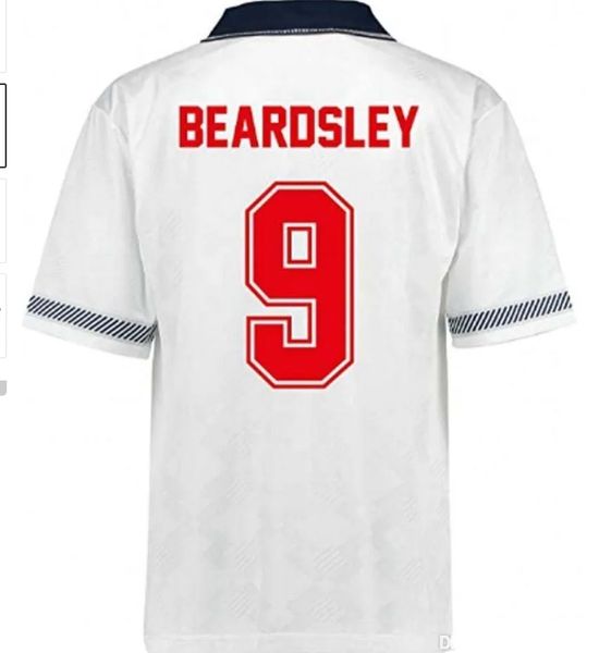 1990 Retro Soccer Jerseys BECKHAM LINEKER SCHOLES SHEARER GASCOIGNE BEARDSLEY Angleterre Football Shirt maillot kit uniforme de foot Jersey 90