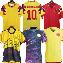 1990 Maillots de football rétro Valderrama chemise à domicile jaune maillot rouge classique collection commémorative vintage maillots de football Escobar Guerrero