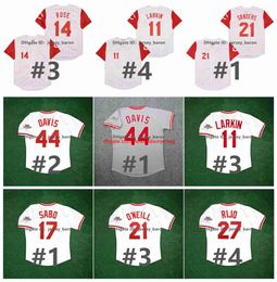 1990 World Series Eric Davis Baseball Jersey Reds Ken Griffey Jr. Chris Sabo Barry Larkin Paul O'Neill Jose Rijo Pete Rose Johnny Bench