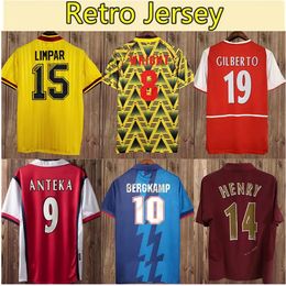 1991 1993 ArsenS Retro Soccer Jerseys HENRY BERGKAMP Hommes RETRO 02 03 04 05 06 07 88 94 97 V. PERSIE VIEIRA MERSON ADAMS Domicile Extérieur 3ème Maillot de Football Uniformes à Manches Courtes