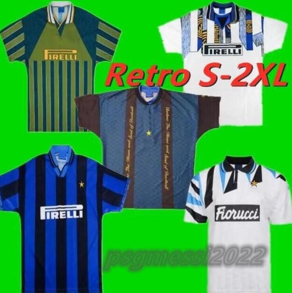 1992 1993 1995 1996 Jersey de football inter-rétro 95 96 Roberto Carlos Zanetti Bergomi Branca Bergkamp Ince Berti Classic Vintage Home Away 3rd Football Shirt Berti 666