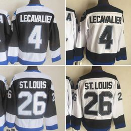 1992-1999 Movie rétro CCM Hockey Jersey broderie 4 Vincent Lecavalier Jerseys 26 Vintage Jerseys Blanc White