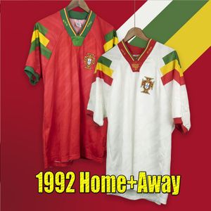 1992 Portuguesa portugal camisetas de fútbol EUSEBIO FIGO CR7 Selecao das Quinas Paul Sosa 92 Camiseta de fútbol portuguesa Conjuntos de kits para hombres Equipo de la Copa del Mundo Portugals Retro tops