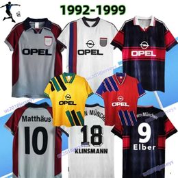 1993 1995 1997 1998 1999 Matthaus Elber Retro Soccer Jerseys Scholl Effenberg Basler Klinsmann Munich Lizarazu Kuffour Jancker Vintage Classic voetbal shirt