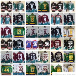 1993-1999 Película Retro CCM Hockey Jersey Bordado 8 Teemu 9 Paul Selanne Kariya 13 Teemu Selanne 21 Dean Portman 33 Greg Goldberg 35 Jean Sebastien 44 Fulton Reed