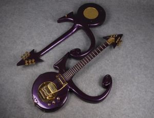 1993 Rare Purple Prince Symbol Guitar Floyd Rose Tremolo Bridge Gold Hardware Hecho Symbol Abstract Abstract Guitar de lluvia Púrpura Facto2651990