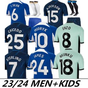 S-4XL 23 24 CFC Voetbalshirts Trainingspak ENZO FERNANDEZ Nkunku STERLING MUDRYK 2023 2024 Voetbalshirt Uit Derde PULISIC JOAO FELIX KOVACIC KANTE JAMES pre-match