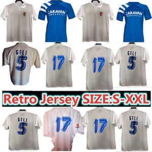 1994 1995 Retro Zaragoza Le tout nouveau rétro classique a le maillot de football de la meilleure qualité Nayim Higuera Pardeza Aguado Padua 94 95 Home White Men Football Shirt Uniforms