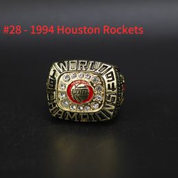 1994 1995 Rockets National Basketball Team kampioenen Kampioenschapsring met houten kist Souvenir Heren Fan Brithday Gift 2024 Hiphop Sport Punk