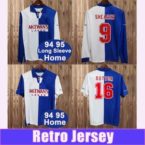 1994 1995 SHEARER Camiseta retro Camisetas cortas de fútbol para hombre SUTTON BERG Uniformes de manga larga de fútbol local visitante