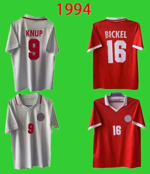 1994 1995 Camisetas de fútbol suizo Retro Vintage 94 95 Camiseta de fútbol Clásico Hogar Rojo Visitante Blanco Bickel Sforza Geiger Wicky