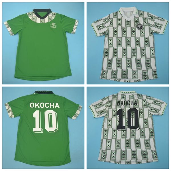 1994 1995 Vintage Soccer Retro Jersey Men Okocha Finidi Okoro Kanu Okechukwu Dayo Ojo Ojo Amokachi Camisa de fútbol Ikpeba Kits N-R-L-Y