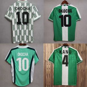 1994 1996 1998 Nigeria Retro Soccer Jerseys Okocha Finidi Mens Team National Kanu Home Green White Away Football Shirt Shirt Sleeve Uniforms