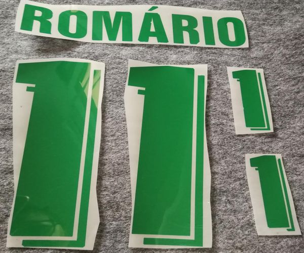 1994 1998 Brasil Retro Home Impresión Verde Nameset Ronaldo Romario Bebeto Soccer Player039s Stamping Sticker Brasil Impresionado F5329426