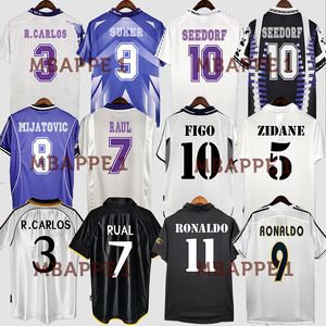 1994 96 97 98 99 Ronaldo Raul maillots de football rétro vintage 2000 01 02 03 04 05 R.CARLOS Guti FIGO SEEDORF MIJATOVIC SERGIO RAMOS Maillot de football classique du Real Madrid