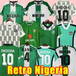 1994 98 96 Maillots de football Rétro OKOCHA Vingate Jersey Starboy Okechukwu Dayo Ojo Okoro Classique Football à manches courtes WEST 9 Yekini Chemises 15 Oliseh 2002 02