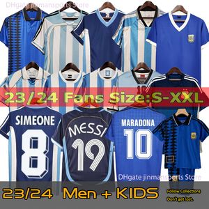 1994 Argentine Retro Soccer Jerseys Maradona 1978 1986 1998 2006 Maillot de football vintage Batistuta SIMEONE Riquelme AIMAR Kit de football classique de qualité supérieure thaïlandaise