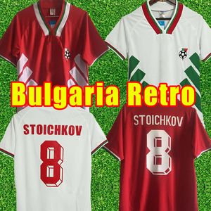 1994 Bulgarie Retro Soccer Jerseys Coupe du monde Équipe nationale à domicile Away Red White 94 Vintage Football Shirt # 8 Stoichkov # 3 Ivanov # 22 Andonov