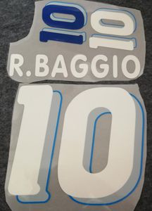 1994 Italië Retro Printing Soccer Nameset 10 Rbaggio voetbalspeler Stamping Sticker Gedrukte nummering onder de indruk Vintage Football 4057689