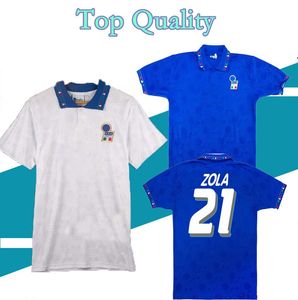 1994 Italie Version rétro Jersey de football 94 Accueil Maldini Bareesi Roberto Baggio Zola Conté Chemise de football National Team Football