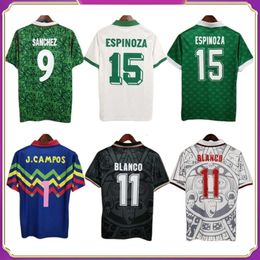 1994 Equipo nacional de México para hombre 2006 camisetas de fútbol retro H. SANCHEZ 1999 BLANCO HERNÁNDEZ Camisetas de fútbol local visitante Uniformes de manga corta