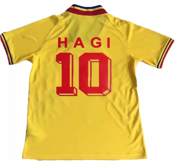 1994 Maillots de football rétro RaducioIU Popescu ROUMANIE HAGI Maillot de football à domicile THAÏLANDE FUTEBOL CHEMISES Qualité camiseta kits hommes Maillots de football jersey