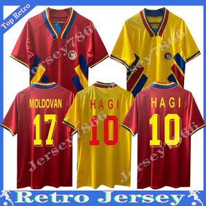 1994 Retro Rumania Equipo nacional Camisetas de fútbol para hombre HAGI RADUCIOIU POPESCU RUMANIA Inicio Amarillo Visitante Rojo RETRO Camiseta de fútbol Manga corta