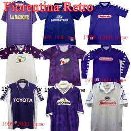 1995 1996 Classic Soccer Jerseys Sweinshirt 1989 90 91 92 93 97 98 99 Batistuta R.Baggio Dunga Retro Fiorentina Camisa de fútbol Futbol Chandal