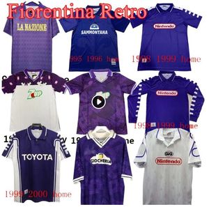 1995 1996 Maillots de football classiques rétro de la Fiorentina Sweat-shirt 1989 90 91 92 93 97 98 99 BATISTUTA R.BAGGIO DUNGA Maillot de football rétro de la Fiorentina chandal futbol