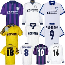 1995 1997 1998 Jerseys de fútbol retro de Sheringham 91 93 94 95 96 97 98 Klinsmann Anderton Ginola Mabbutt Gascoigne Ferdinand Vintage Classic Football Camiseta