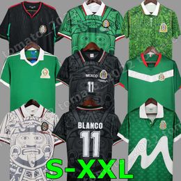 1995 MEXICO BLANCO voetbalshirt 1986 1994 1998 2010 HERNANDEZ H.SANCHEZ voetbalshirt LUIS GARCIA CAMPOS oude maillot MARQUEZ 2006
